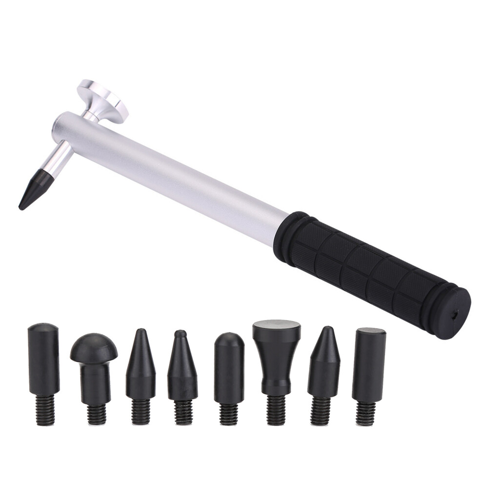 Car Body Paintless Dent Repair Aluminium Alloy Knockdown Tap Down Hammer With 8 Heads 3291324358350