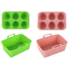 Conjunto de assadeiras de silicone retangulares multiuso para bolos, pudim e gelatina