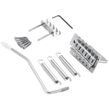 Chitarra elettrica vintage da 52,5 mm con sistema tremolo a ponte singolo a bilanciere, cordiera, argento