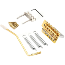 Chitarra elettrica vintage da 52,5 mm con sistema tremolo a ponte singolo a bilanciere, cordiera, oro