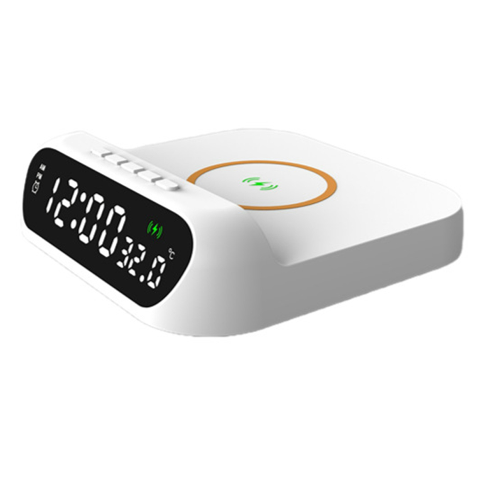 Wireless Charging Alarm Clock Charger Fast 15W Digital Temperature White 4851034605145