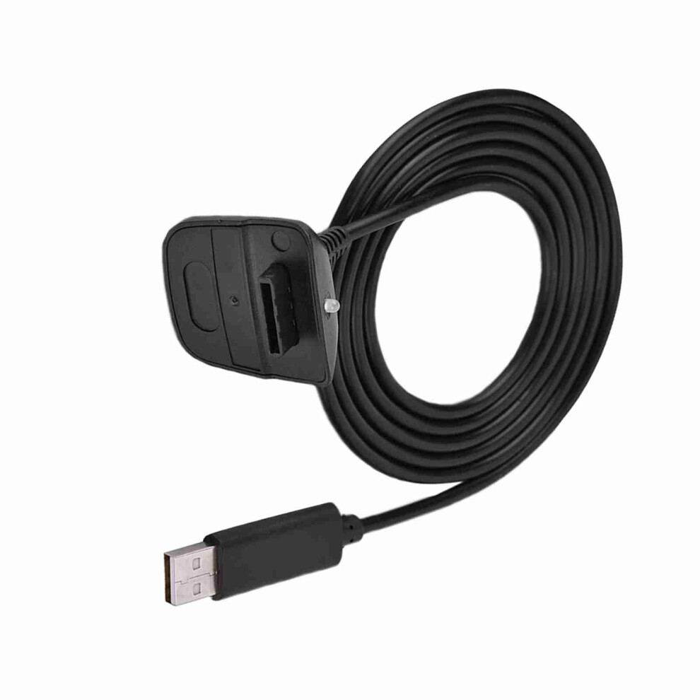 For Microsoft For Xbox 360 Wireless Controller Usb Charger Quick Charging Cable Cord (Black) Black 8771324359465
