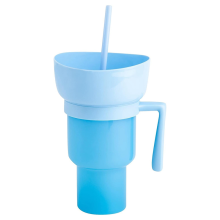 1PC Stadium Tumbler Popcorn Large Cup Snack Multifunctional Cups 1000Ml Blue