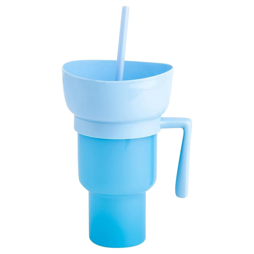 1PC Stadium Tumbler Popcorn Large Cup Snack Multifunctional Cups 1000Ml Blue