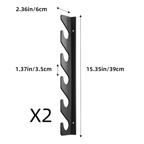 Supporto per canne da pesca verticale, montaggio a parete, per garage, parete, soffitto 2