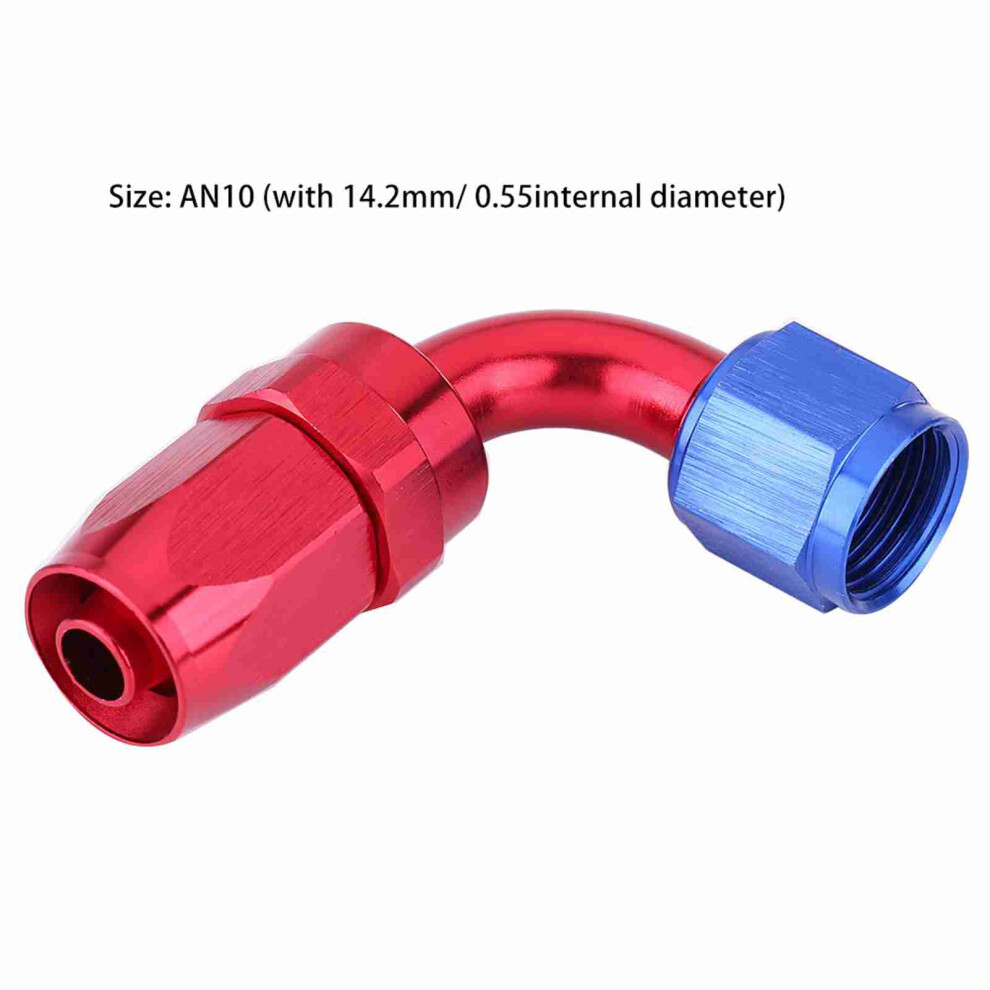 An10 Fuel Oil Cooler 90 Swivel Adapter Fitting Blue/Red 7293282200562