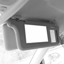 Viseira de sol direita cinza de 7 polegadas para carro, espelho retrovisor, tela LCD, monitor de vídeo de 2 canais