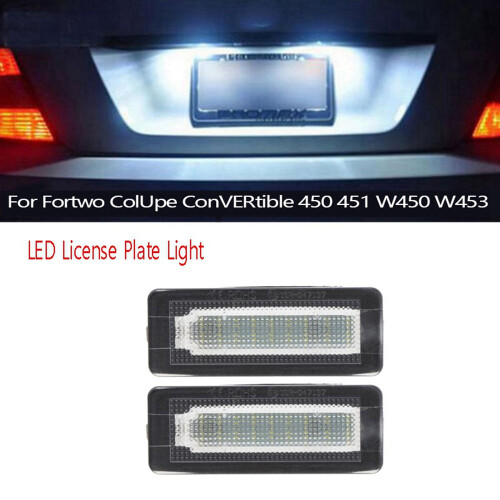 τεμάχια Φακός πινακίδας αυτοκινήτου LED για Smart Fortwo Coupe Cabrio 450 451 W450 W453 2