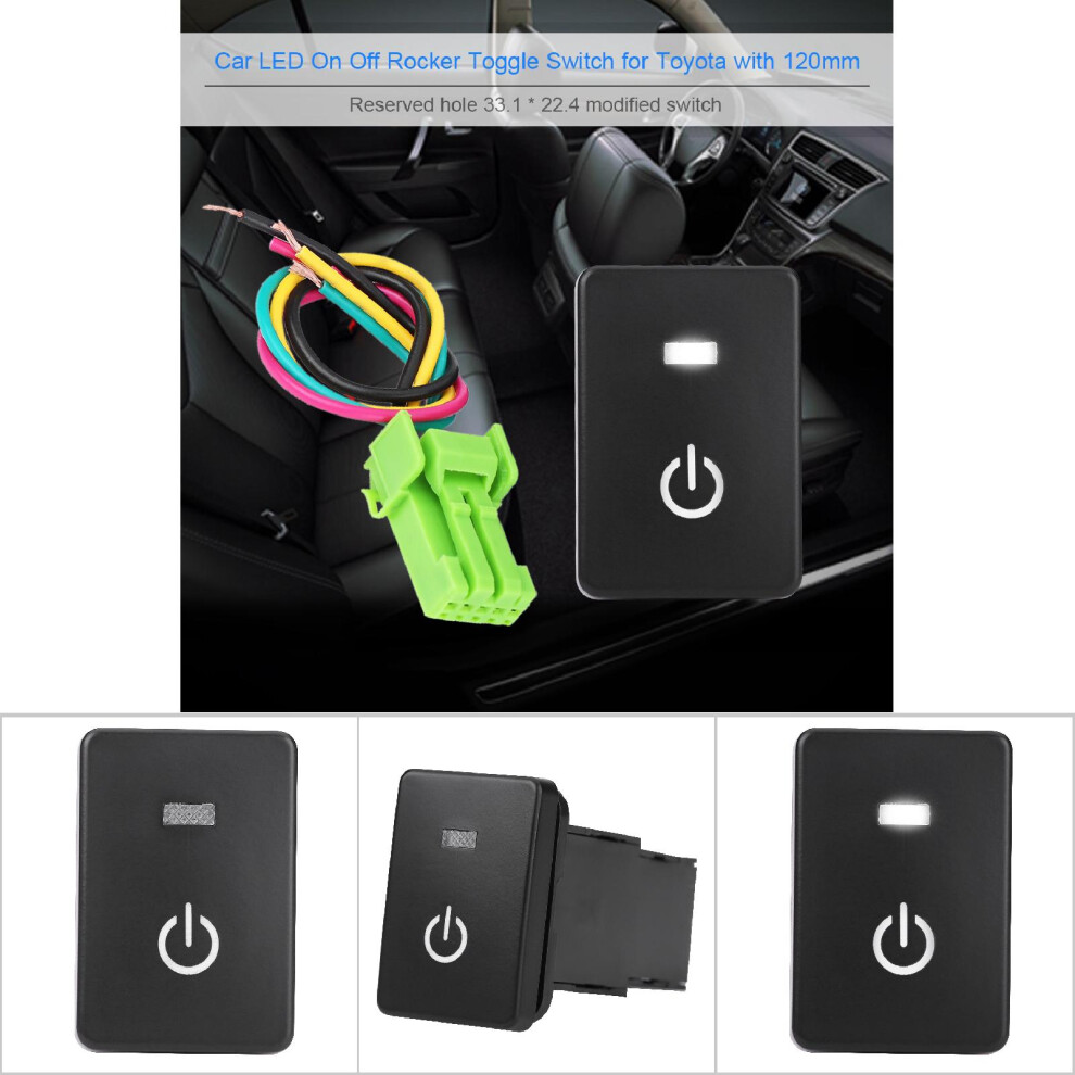 Car Led On Off Rocker Toggle Switch For Camery Yaris Highlander Prius Carora Power On Light 4221324361936