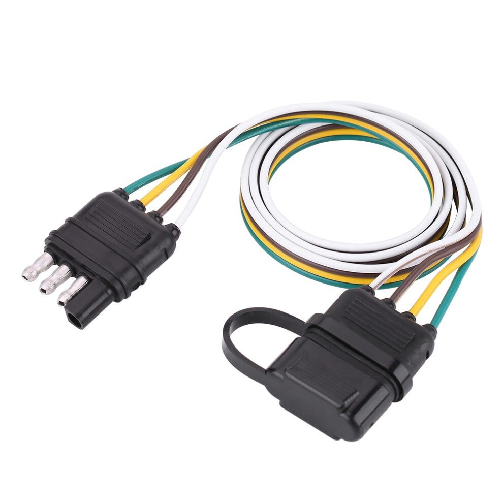 6-24V 4 Pin Flat Trailer Plug Socket Wiring Connector Adapter For Caravan Towbar Towing 8011324366521