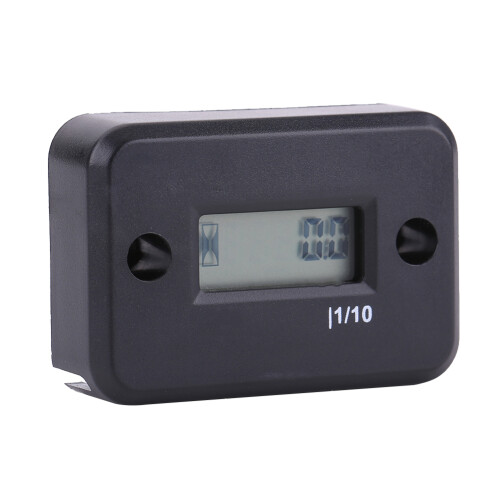 Digital Hour Meter Gauge Timer for Gasoline Engine Racing Motorcycle ATV Mower Black 2