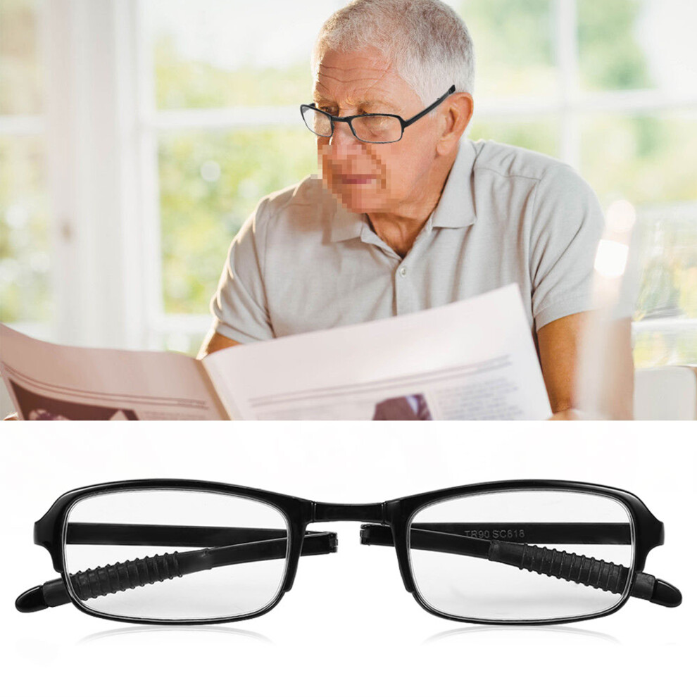 Black Portable Lightweight Folding Presbyopic Glass Fatigue Relieve Reading Glasses ( 1.5)