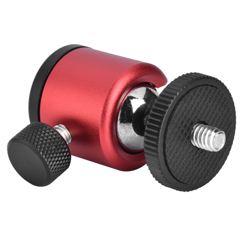 360 Swivel Ball Head 1/4" Screw Mount For Dslr Camera Tripod Ballhead Stand Tripod Heads (Red) Red 3131324370948