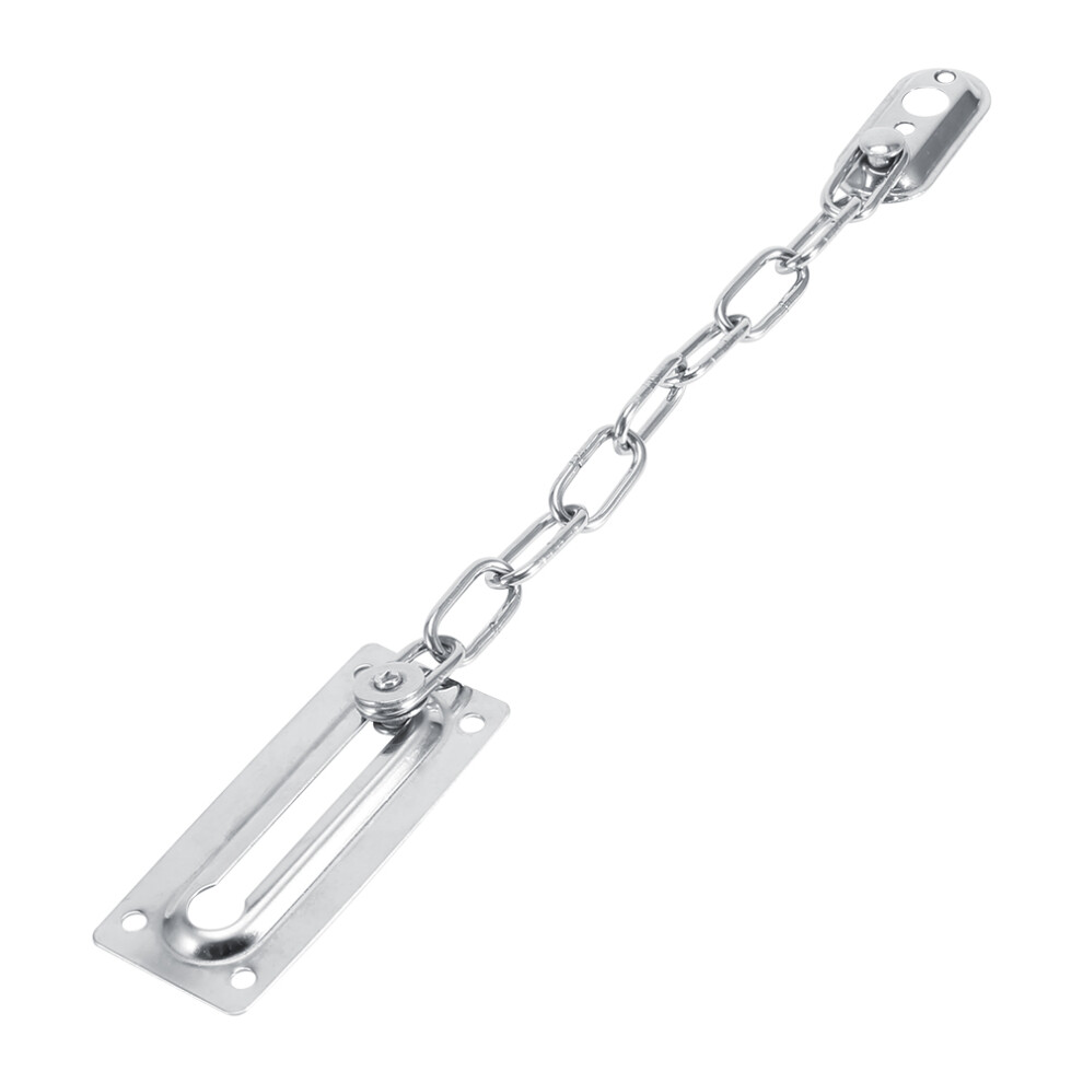 Stainless Steel Safety Guard Door Chain Security Lock Latch With Screws(Silver) 3061324371679