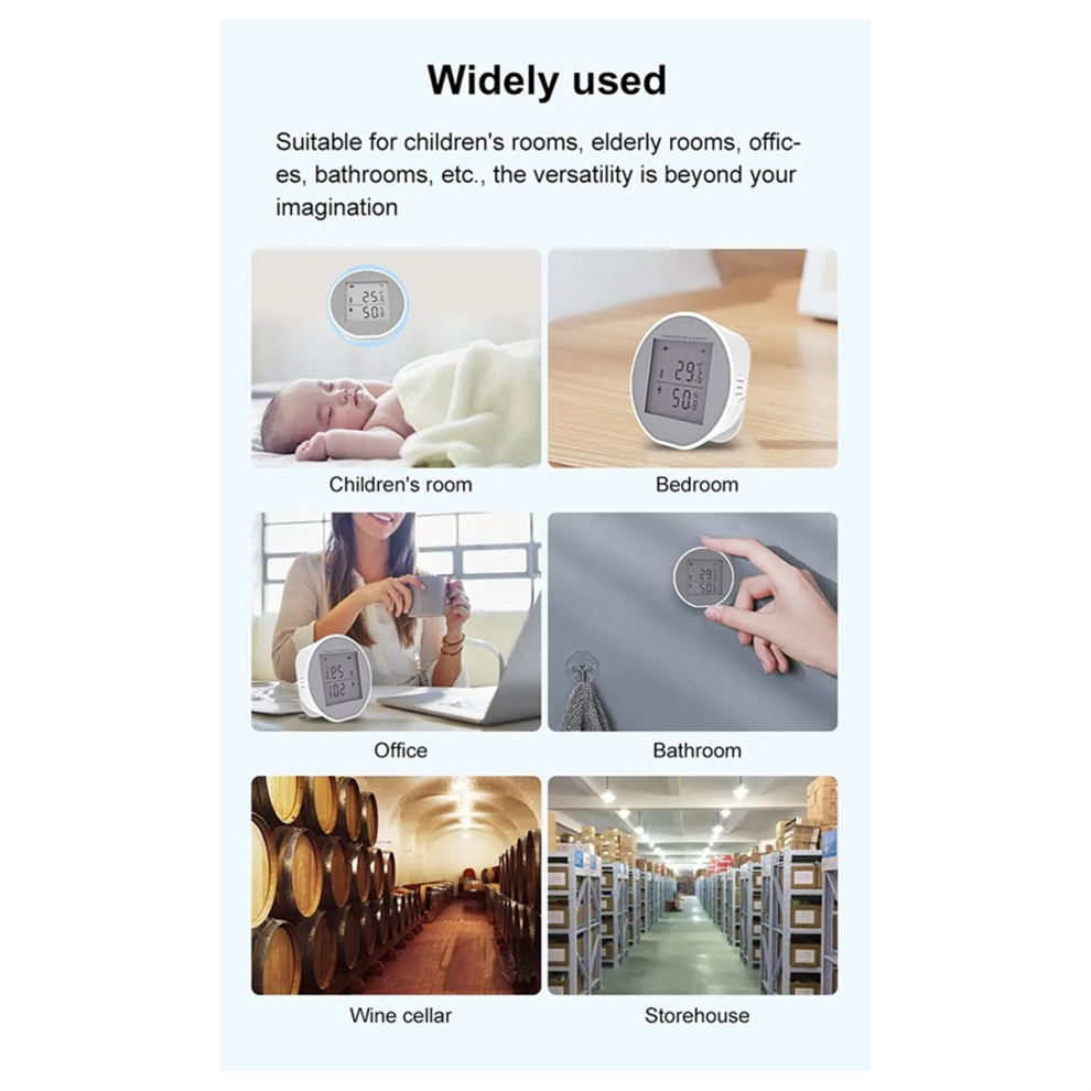 Saudism Tuya Wifi Temperature Humidity Sensor Indoor Hygrometer Thermometer