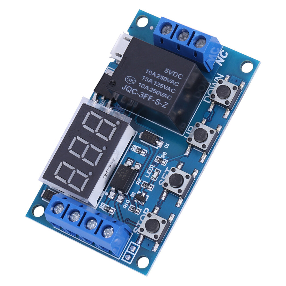 DC 6V~30V Trigger Delay On/Off Cycle Timer Relay Switch Module w/Digit LED Display Micro USB 5V
