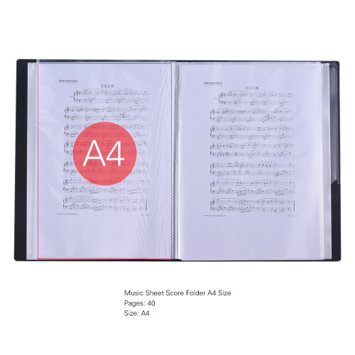 Music Sheet Score File Paper Documents Storage Folder Holder Plastic A4 Size 40 Package Pockets 2