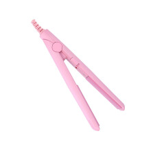 2 in 1 Mini Hair Straightener Ceramic Tourmaline Plate Beauty Heating Flat Curler Pink