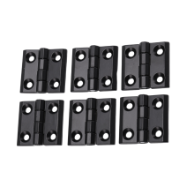 6 x Dobradiças para portas de armários de móveis de alumínio preto 50 mm x 50 mm