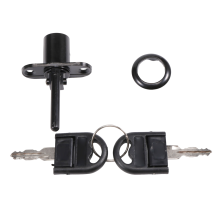 Zinc Alloy Drawer Cupboard Locker Cam Lock with Keys, Black