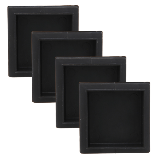 Tampas de extremidade de obturação de tubo quadrado de plástico 50 mm 2 polegadas 4 peças
