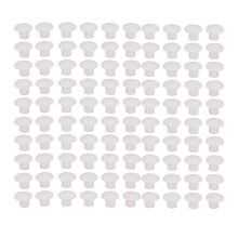 100 peças decorativas - tampa para furo de 5 mm em plástico branco