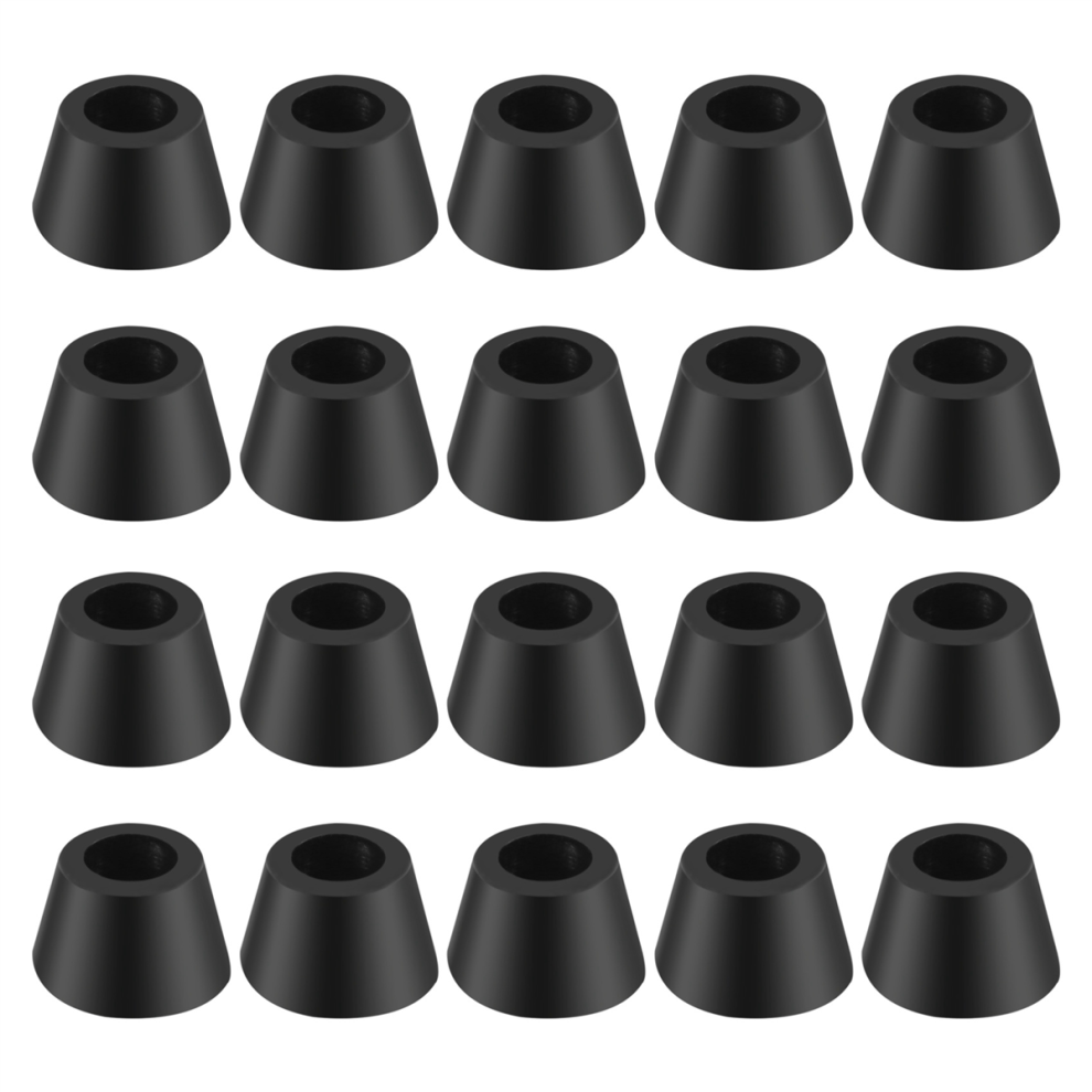 20Pcs Black Chair Couch Table Rubber Furniture Leg End Caps 16Mm Dia 4851839524719