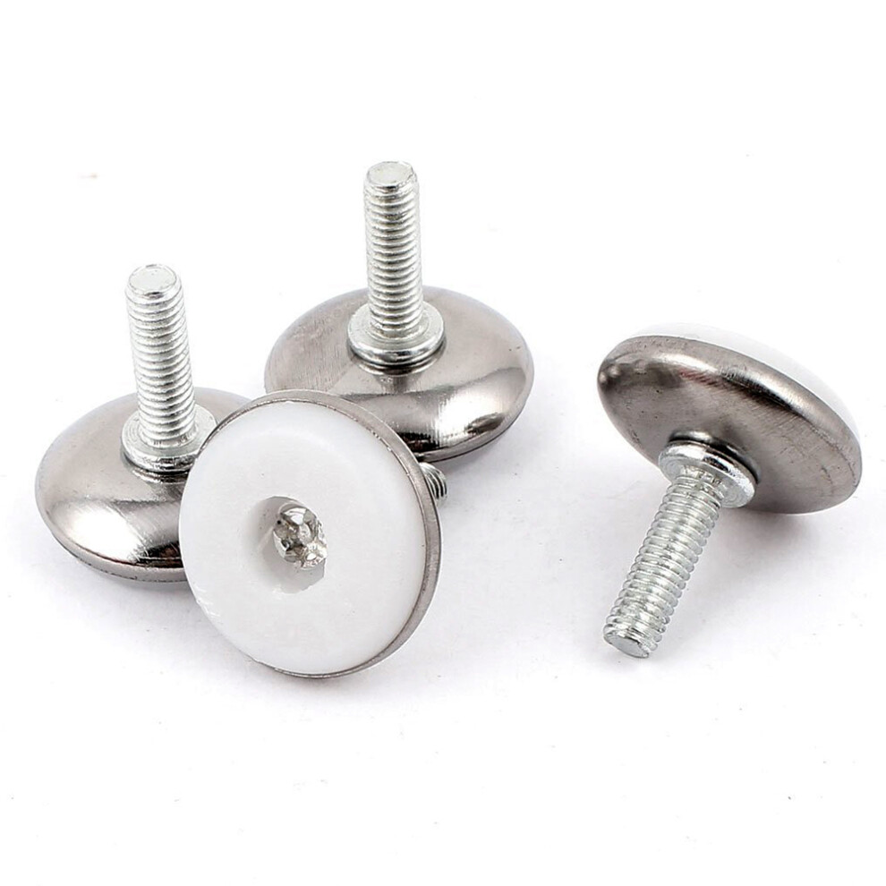 Furniture Adjustable Screw On Glide Leveling Foot Feet M6x20mm 4 Pcs 4851839524443