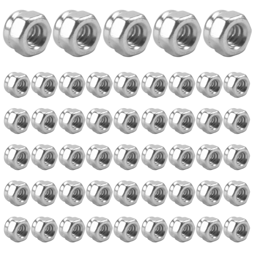 50pcs M2 Zinc Plated Self-Locking Nylon Insert Hex Lock Nuts 2