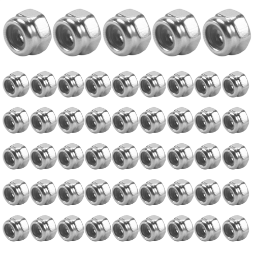 50pcs M2 Zinc Plated Self-Locking Nylon Insert Hex Lock Nuts 1