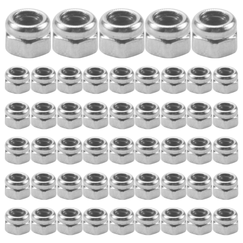 50pcs M2 Zinc Plated Self-Locking Nylon Insert Hex Lock Nuts