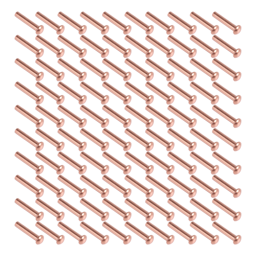 100 Pcs 5/64inch x 25/64inch Round Head Copper Solid Rivets Fasteners 2