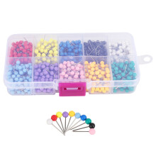 1000 Pcs Map Tacks Push Pins Plastic Head with Steel Point Cork