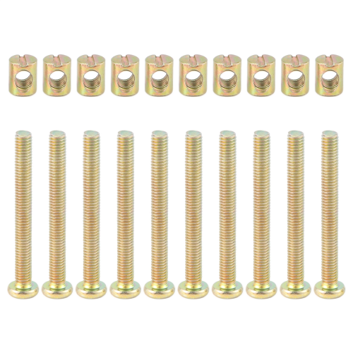 Parafusos de cabeça sextavada com porcas roscadas M 6 x 55 mm