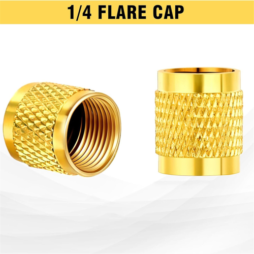 50 Pcs Brass Flare Cap, Solid Brass Caps with Neoprene O Ring Seal 1