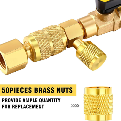 50 Pcs Brass Flare Cap, Solid Brass Caps with Neoprene O Ring Seal 2