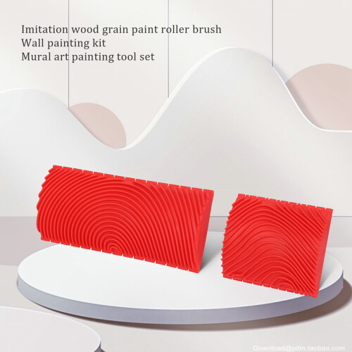 Conjunto de 2 rolos de pintura com pincel e imitação de madeira de 3 e 6 polegadas 1