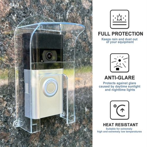 Transparent Plastic Doorbell Rain Cover Suitable for Ring Models 1