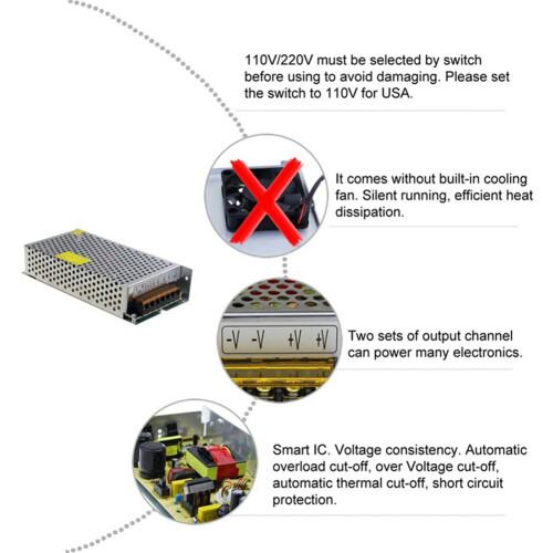 Transformador de alimentação DC 12V 15A 180W 2