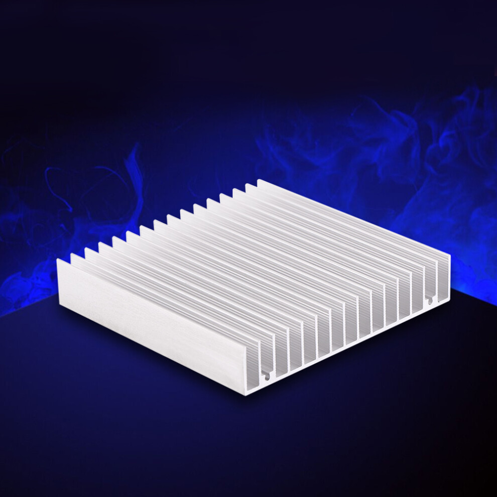1Pc Aluminium Heatsink Good Thermal Conductivity Heat Sink Cooling Fin 100*100*18Mm 4021324375335