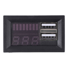 Voltímetro digital com display LED vermelho para veículos com saída de bateria de 12,6 V