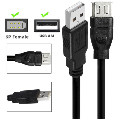 USB Adapter Cable 6Pin Female to USB 2.0 AM Adapter Cable for Camera 1