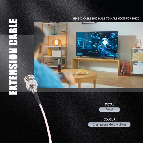 LanParte Cabo de Vídeo HD-SDI, Conector Macho, Extensão HD-SDI, 60 cm 2