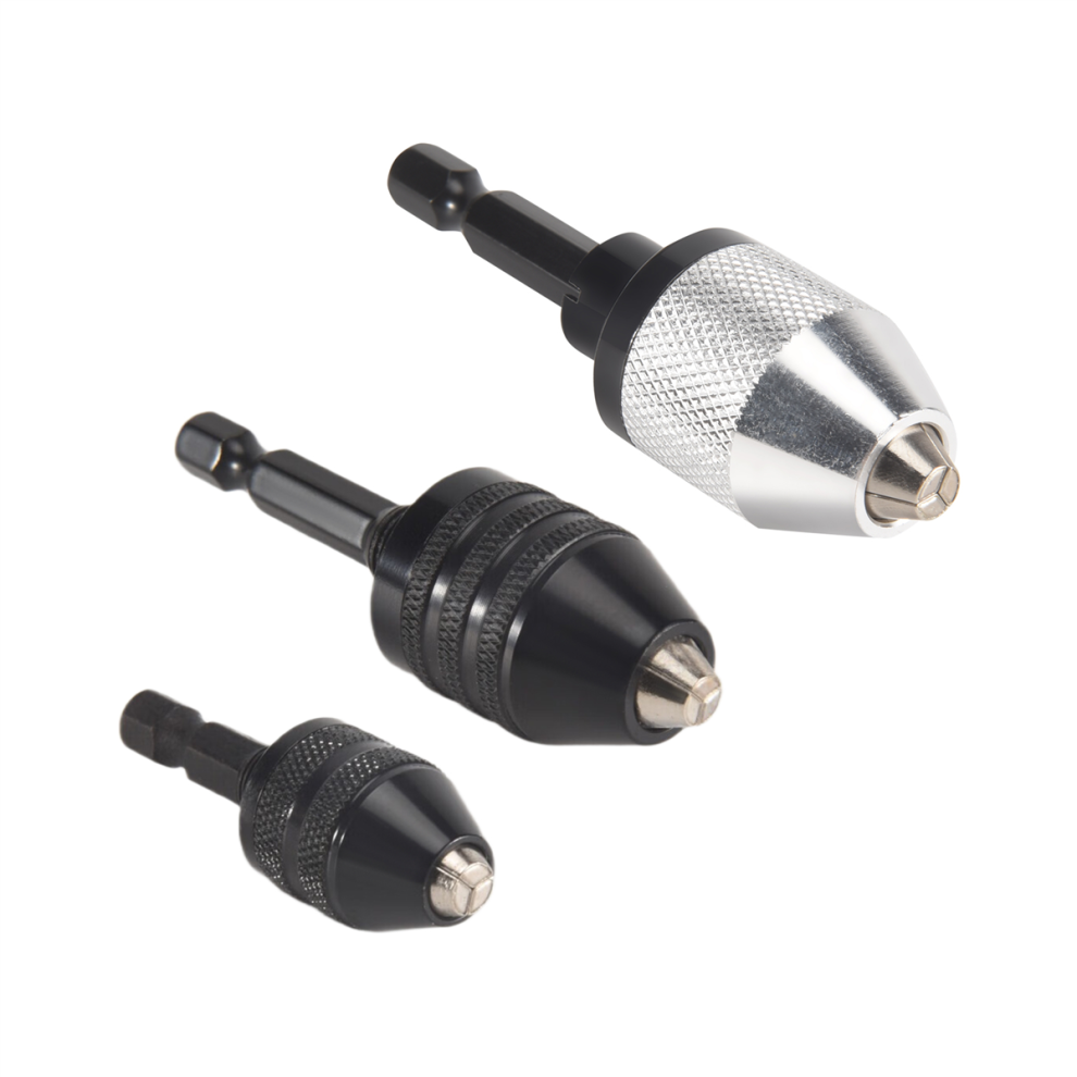 3Pcs 1/4 Inch Hex Shank Keyless Drill Chuck Impact Drills Bits 4851839549323