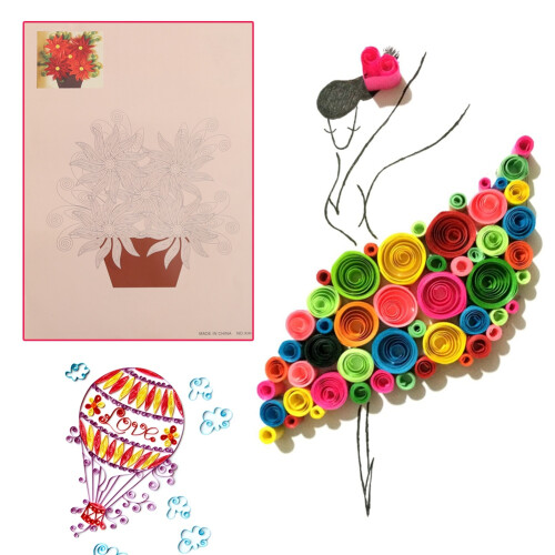 8Pcs 16 Pattern DIY Release Drawing Locating Paper Quilling Tool Craft Decoration Set 2