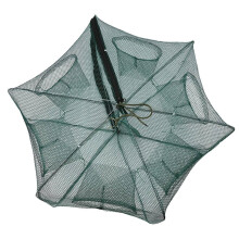 6 Holes Automatic Fishing Net Shrimp Cage Nylon Foldable Crab Fish Trap Cast