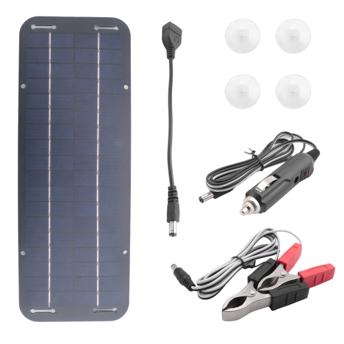 Caricatore e mantenitore di batteria portatile da pannello solare 12V 30W per auto e barca 2