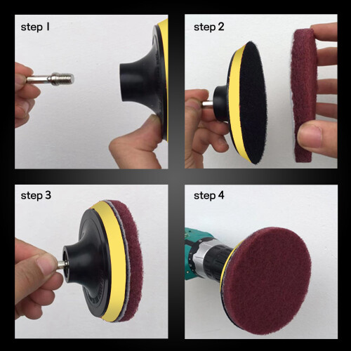 Kit de esfregão para azulejos com 16 peças e suporte para disco de 4 polegadas 1