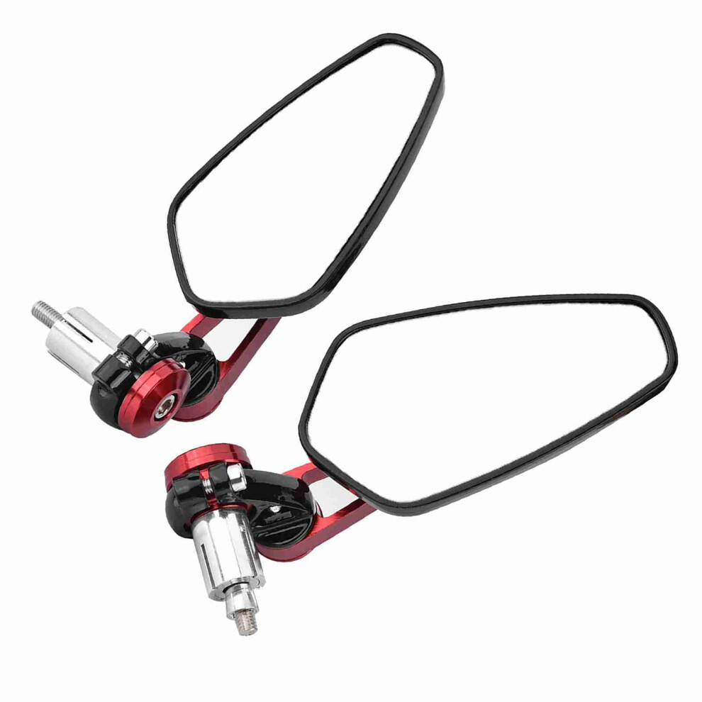 Universal Motorcycle Motorbike Aluminum Alloy 7/8" 22Mm Bar End Side Rearview Mirrors Red 3661324376805