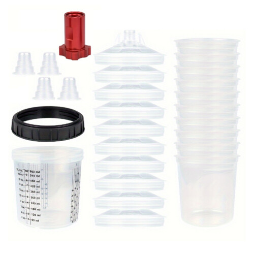 600ml Disposable Paint Cup with Connector 16X1.5MM Internal